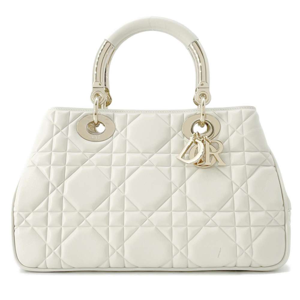 Dior Lady 95.22 2WAY Handbag White M0699OVJX Leather Size Medium