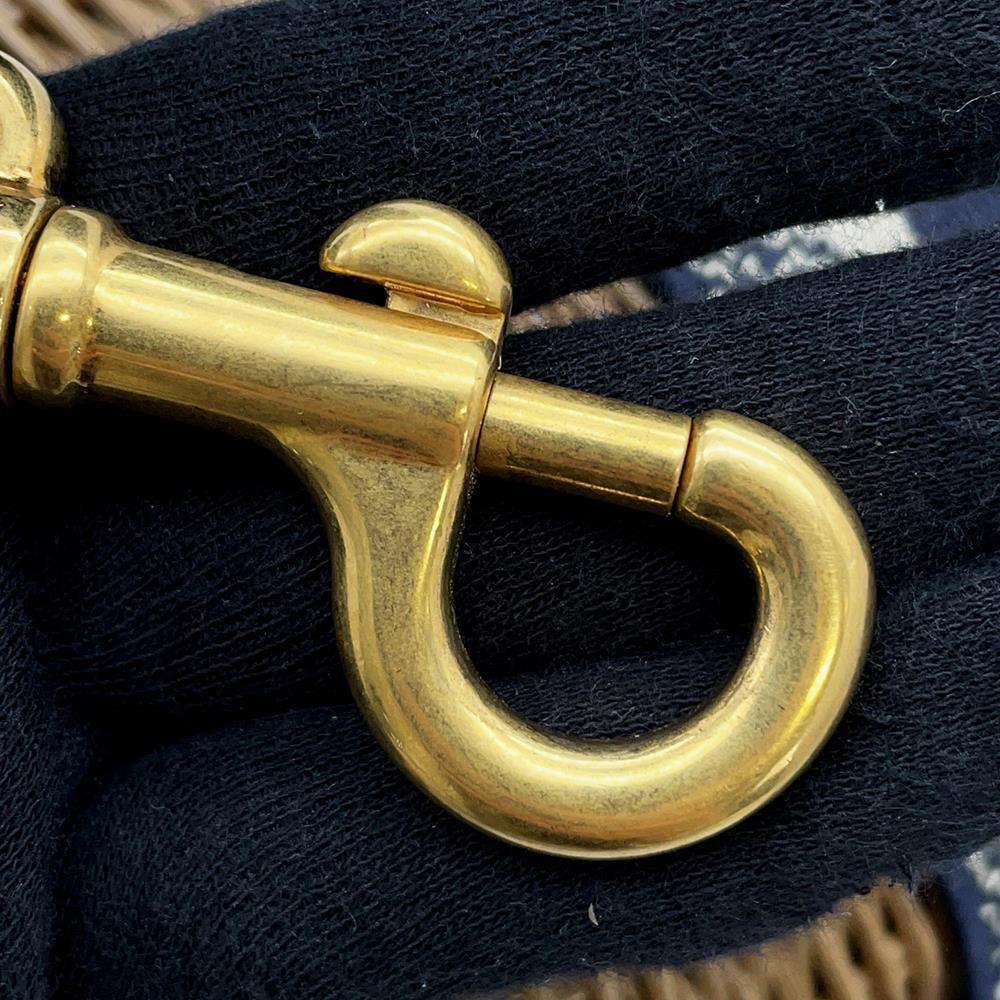 Dior ObliqueWicker Basket Drawstring Bag Shoulder Bag Brown/Navy M7600CMVO Rattan Canvas