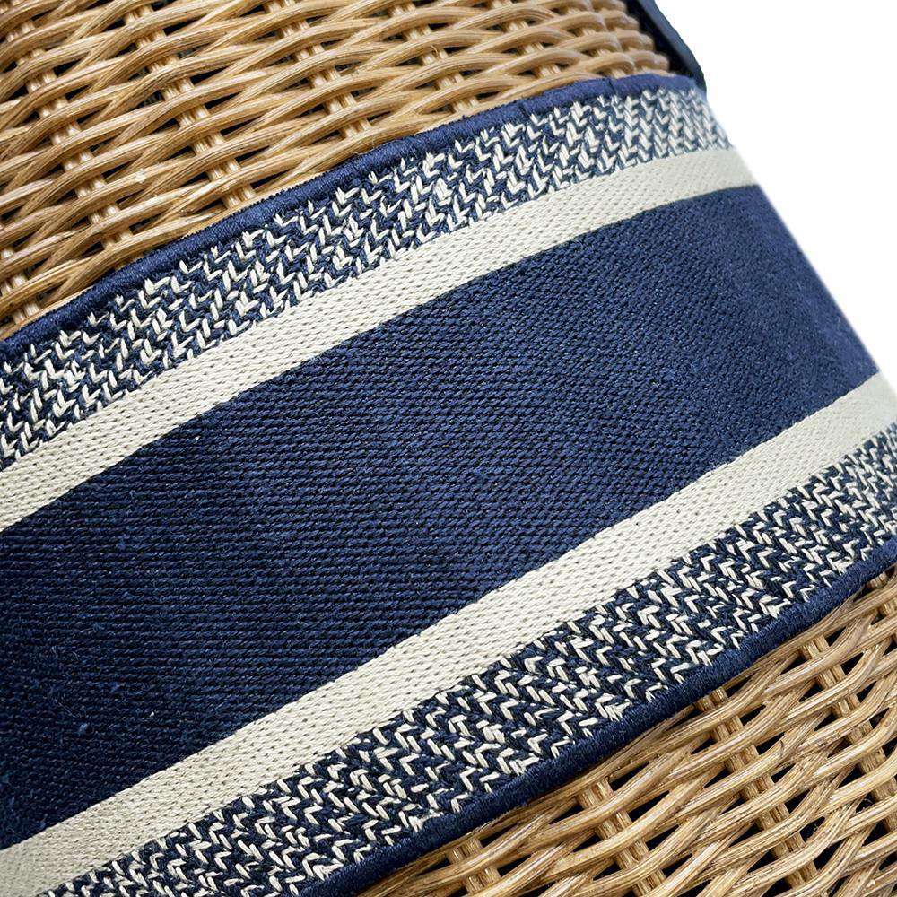 Dior ObliqueWicker Basket Drawstring Bag Shoulder Bag Brown/Navy M7600CMVO Rattan Canvas