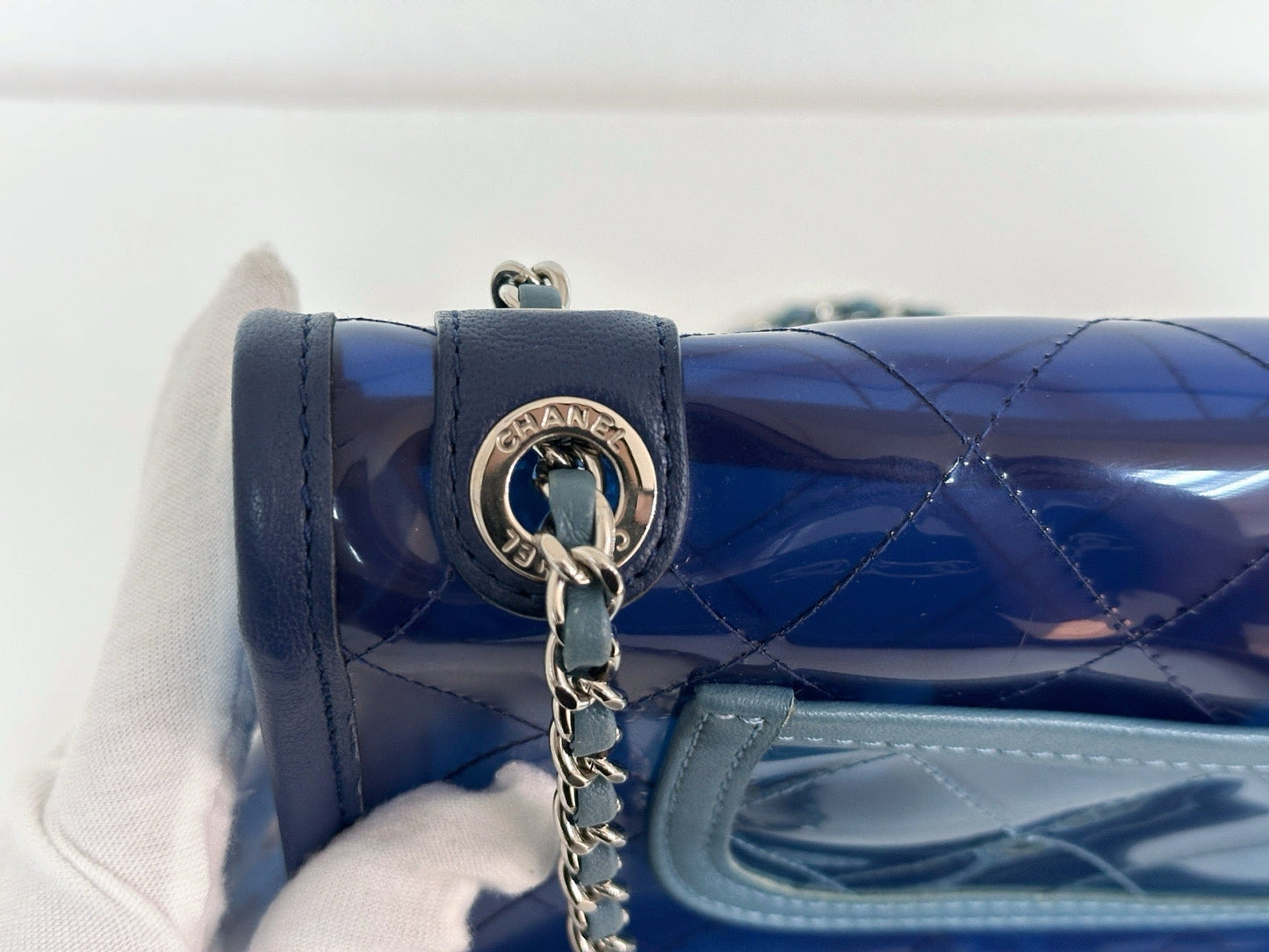 Chanel Blue Coco Splash PVC Small Flap Bag holo 2569