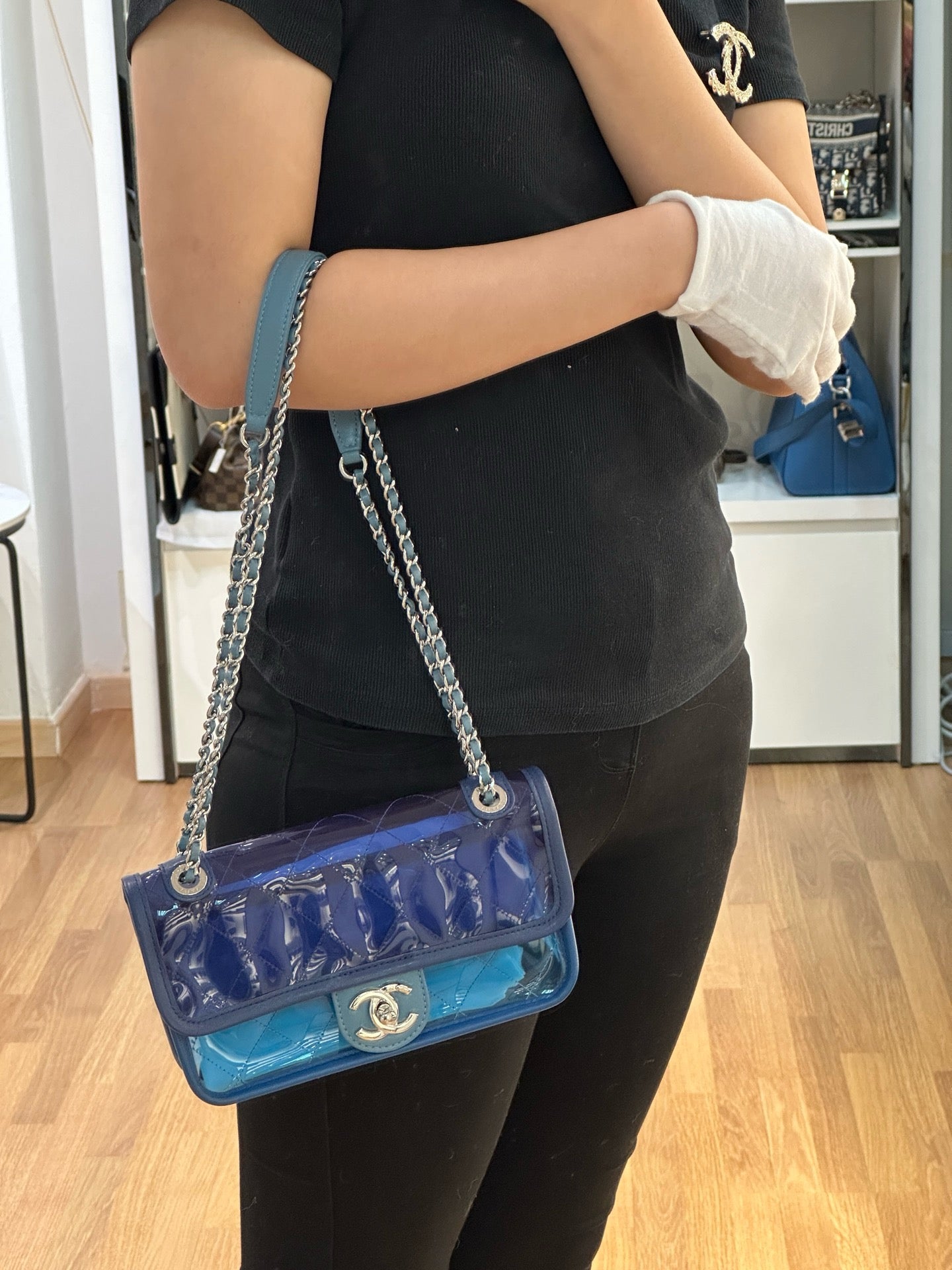 Chanel Blue Coco Splash PVC Small Flap Bag holo 2569