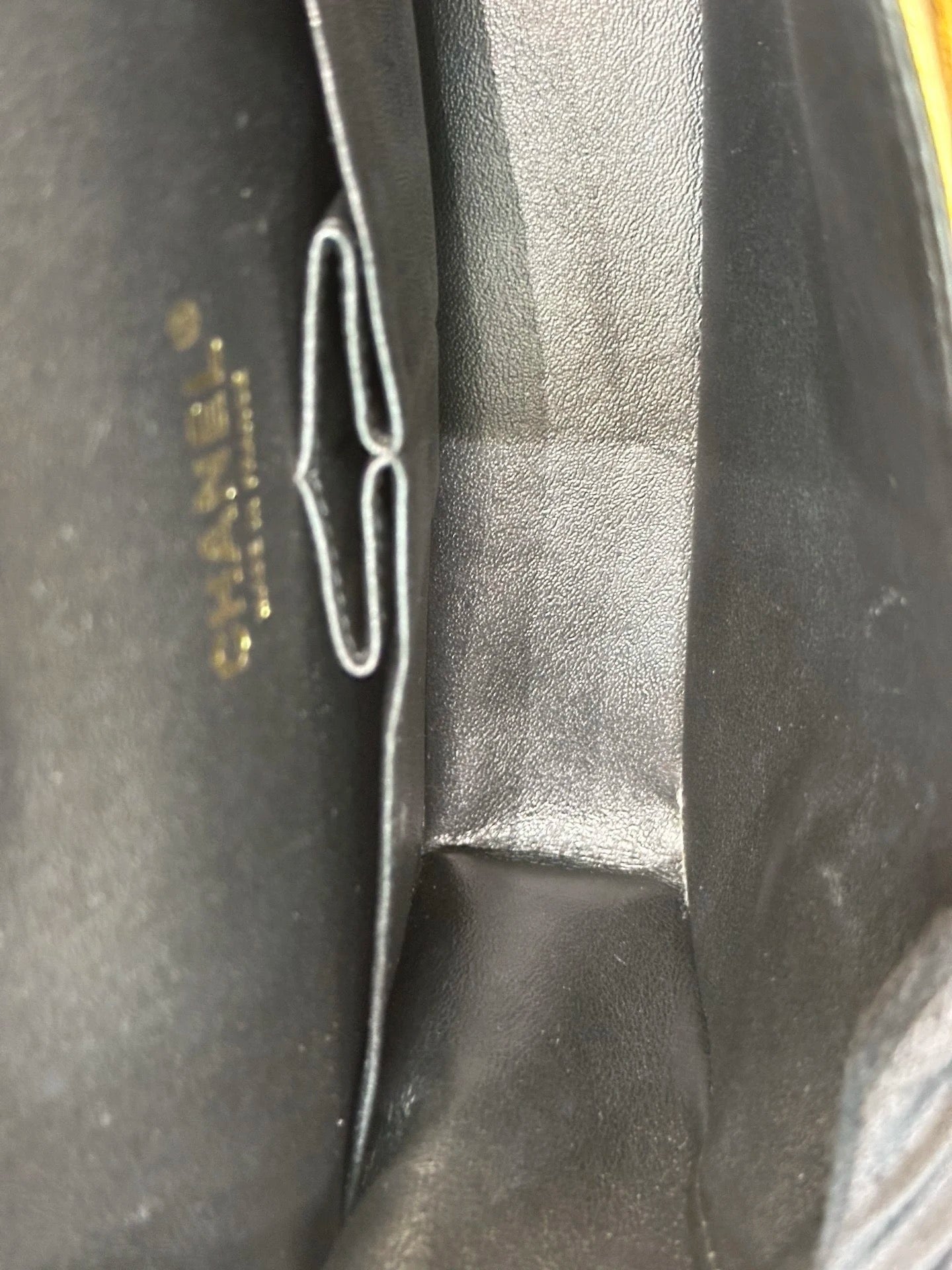 Chanel Medium  Calfskin Crocodile Embossed  Gold Metallic Flap Bag