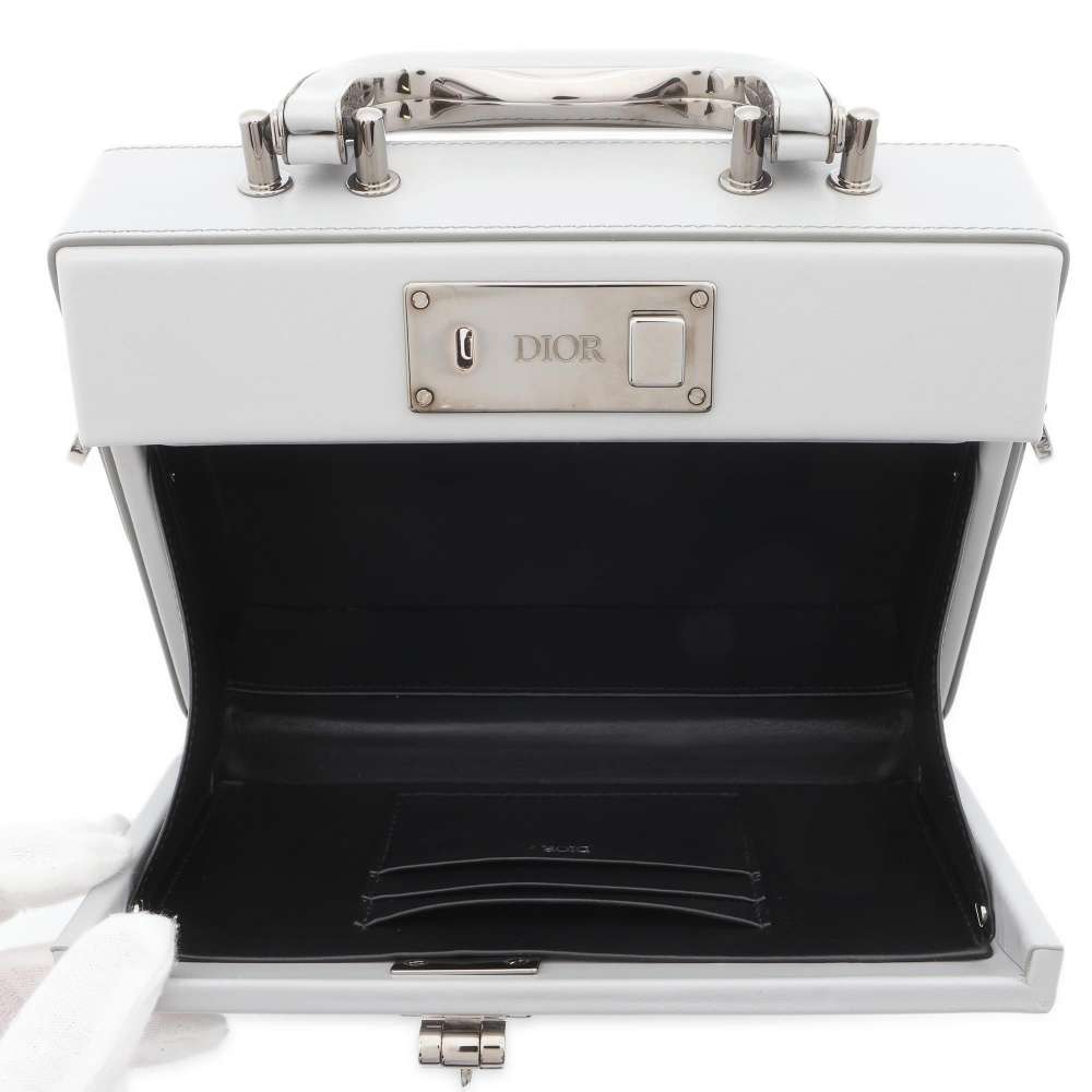 Dior 2WAY Lock Bag Kenny Scharf Collaboration Gray/Blue Leather