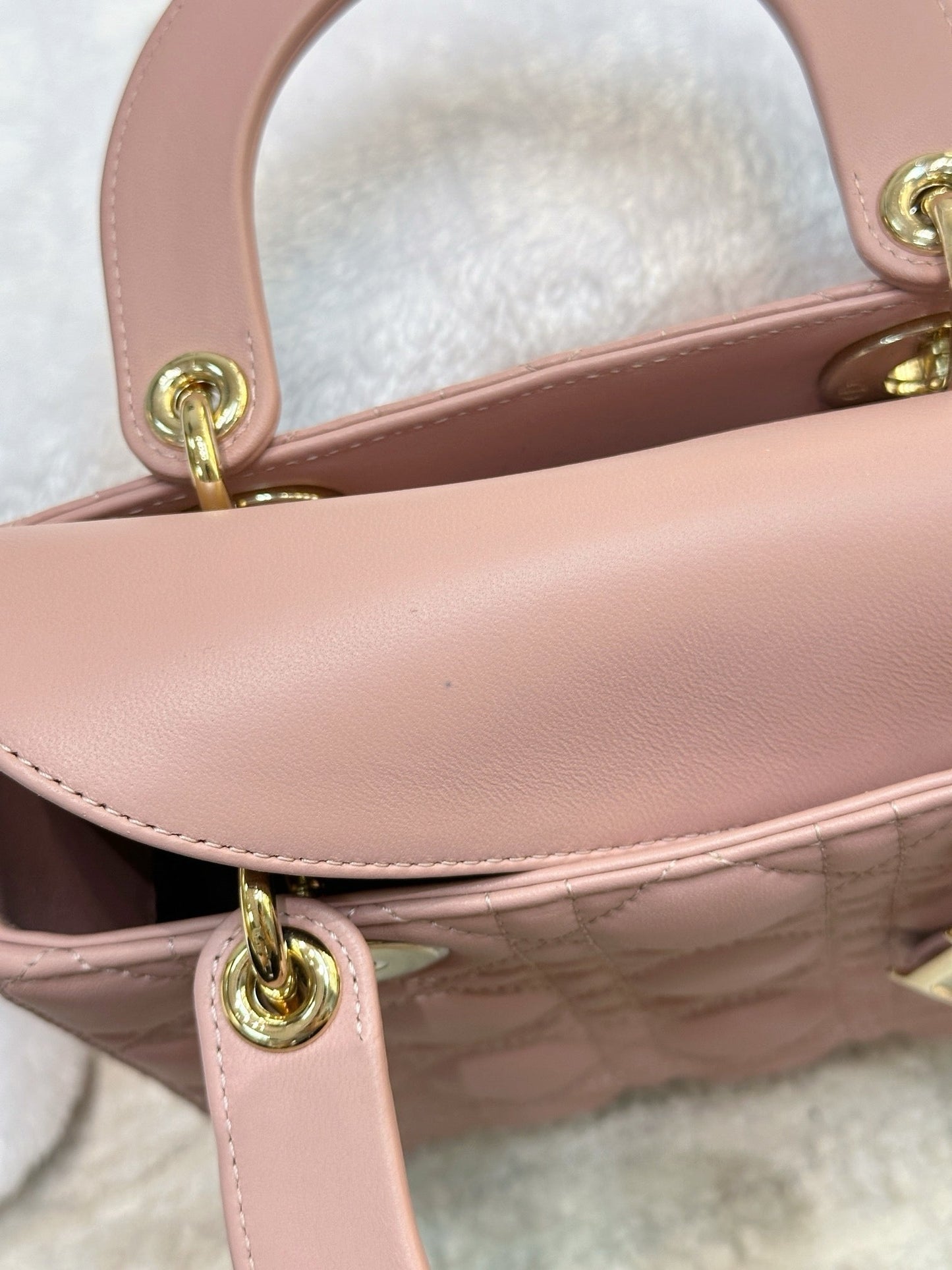 Christian Dior Small Lambskin Cannage My ABC Dior Lady Dior Pink