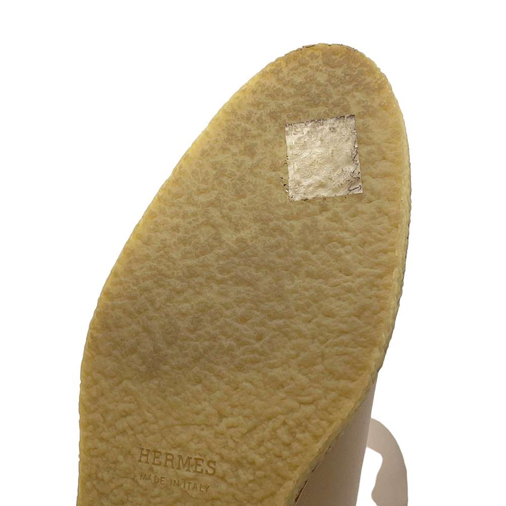 HERMES Faustin short boots Beige Calf Leather Size 35
