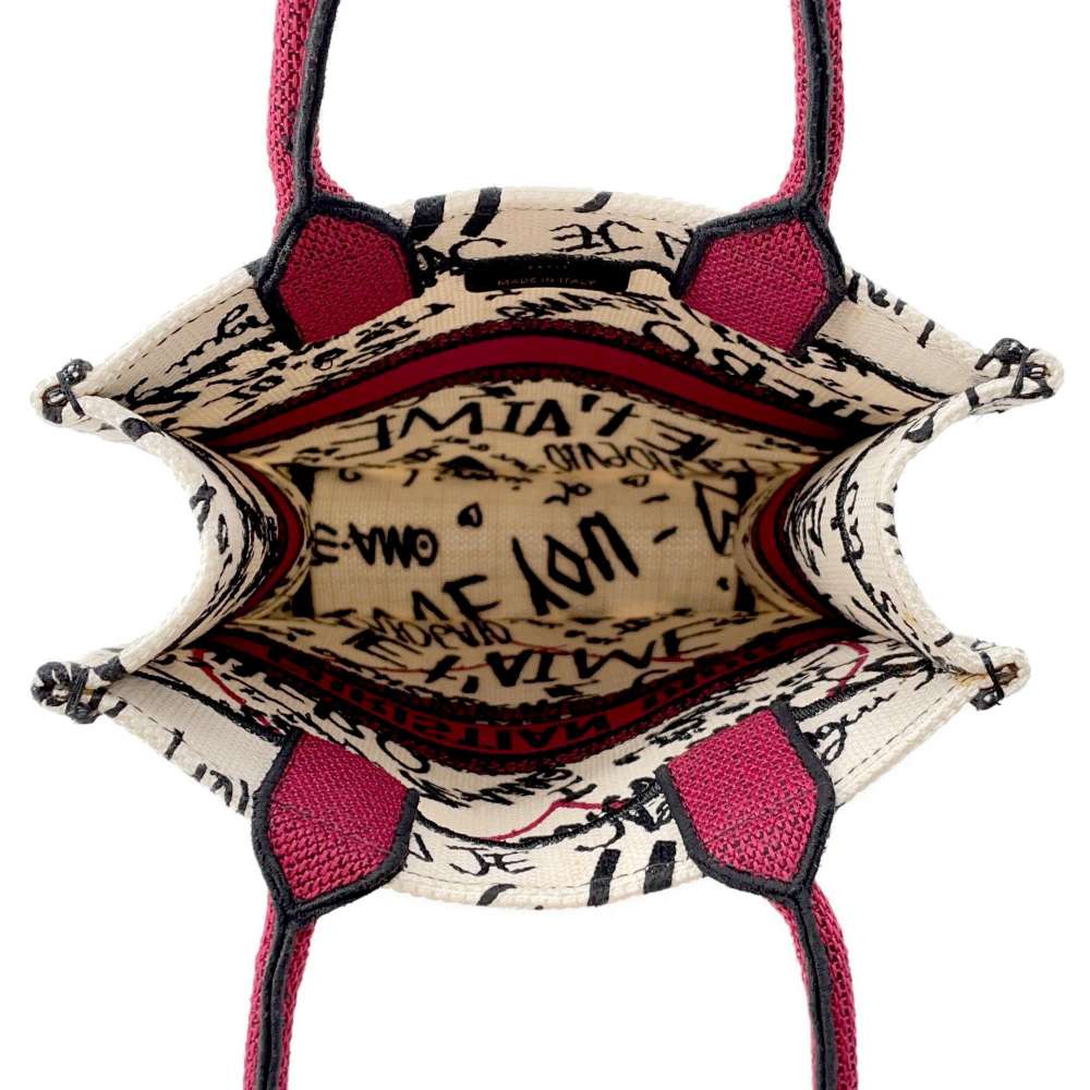 Dior Dior Amour Book Tote White/Red Canvas Size Small