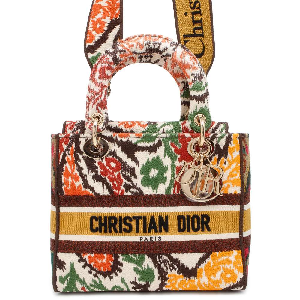 Dior Lady D-LITE Paisley 2WAY Handbag Multicolor Canvas Size Medium