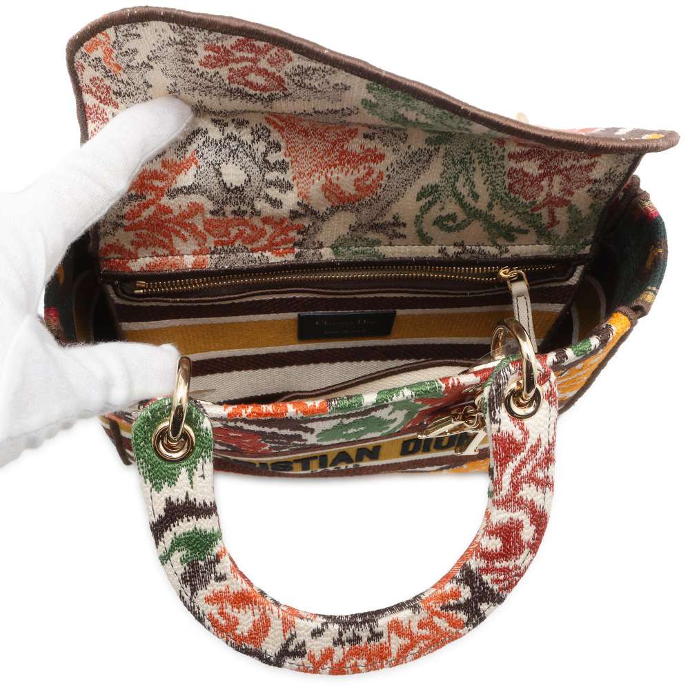 Dior Lady D-LITE Paisley 2WAY Handbag Multicolor Canvas Size Medium
