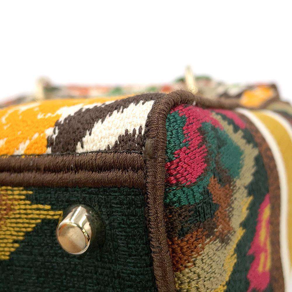 Dior Lady D-LITE Paisley 2WAY Handbag Multicolor Canvas Size Medium