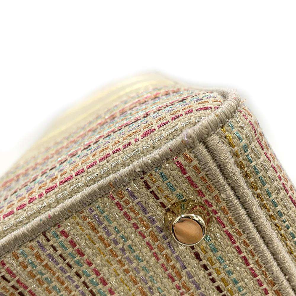 Dior Lady D Light 2WAY Handbag Beige/Multicolor Canvas Size Medium