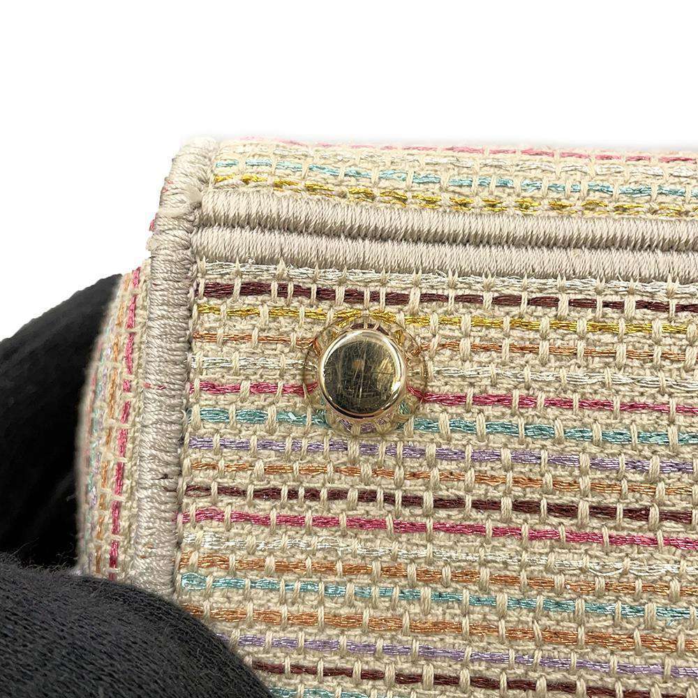 Dior Lady D Light 2WAY Handbag Beige/Multicolor Canvas Size Medium