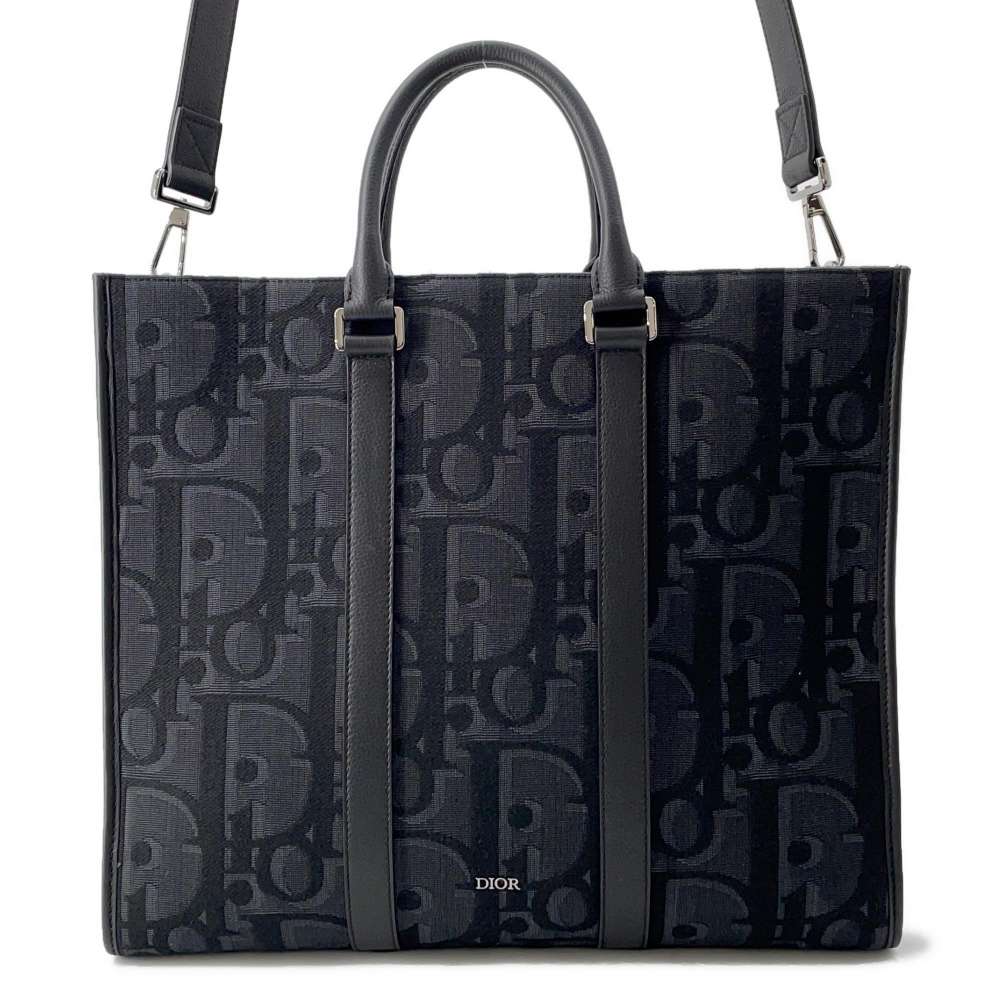 Dior East West Tote Bag Black 1ESSH232YXL_H03E Canvas Leather