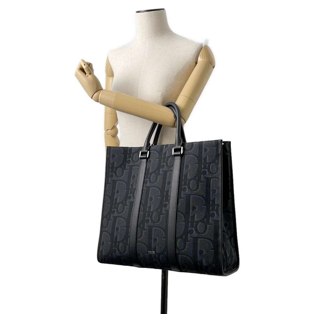 Dior East West Tote Bag Black 1ESSH232YXL_H03E Canvas Leather