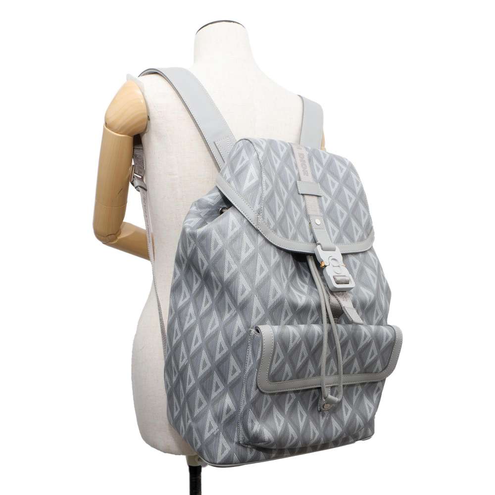 Dior Backpack HIT THE ROAD Gray 1ESBA021CDP PVC Calf Leather Size Small