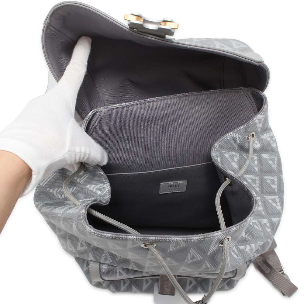 Dior Backpack HIT THE ROAD Gray 1ESBA021CDP PVC Calf Leather Size Small