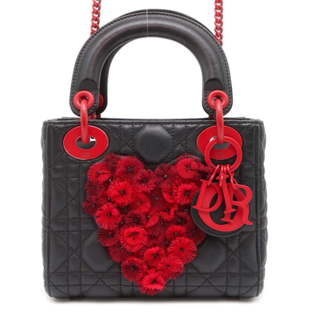 Dior Lady Dior Cannage Tanabata Limited Edition Black/Red M0505OWCB Lambskin Size Mini