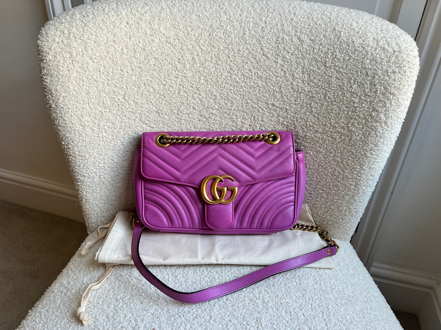 Gucci GG Hot Pink Marmont Small Shoulder Bag (RRP £2070)