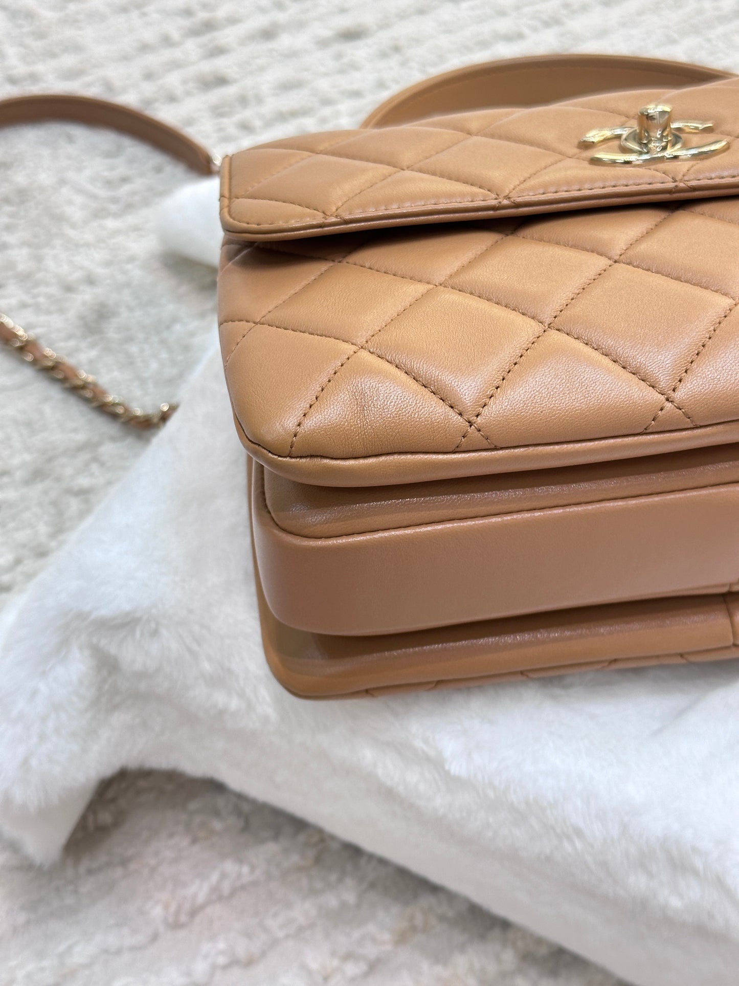 CHANEL  Small Trendy CC  Handle Flap Bag 19K Brown