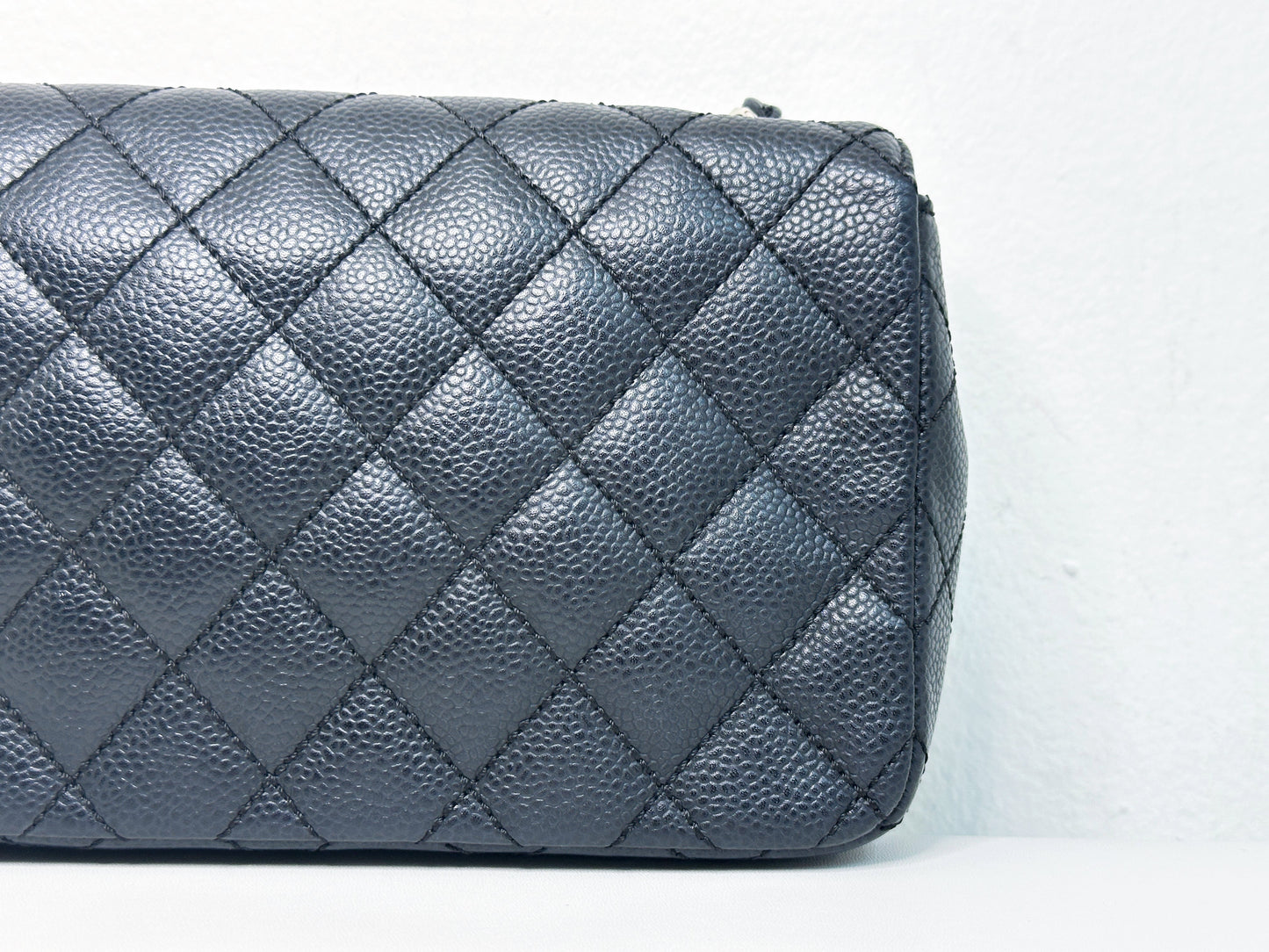 Chanel Caviar East West Flap Bag Black SHW 1131 holo card