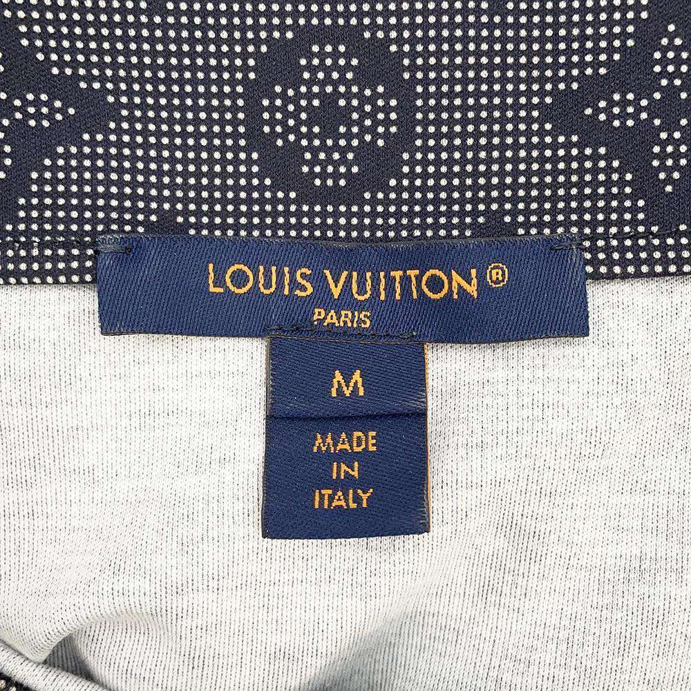 LOUIS VUITTON Monogram Mahina ChainShoulder TShirt Size M Navy1ABCC8 Cotton100%