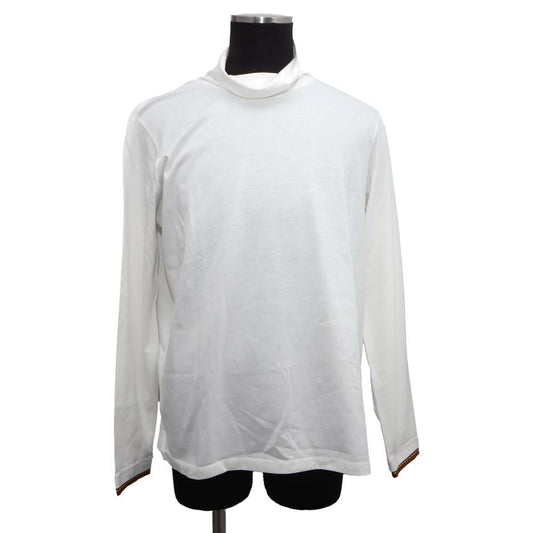 HERMES Turtleneck Long Sleeve Size M White Cotton100%