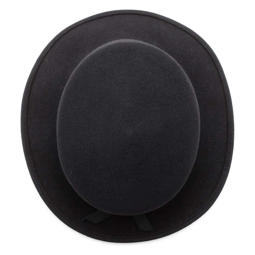 CHANEL Hat Ribbon Size M Black Rabbit100%