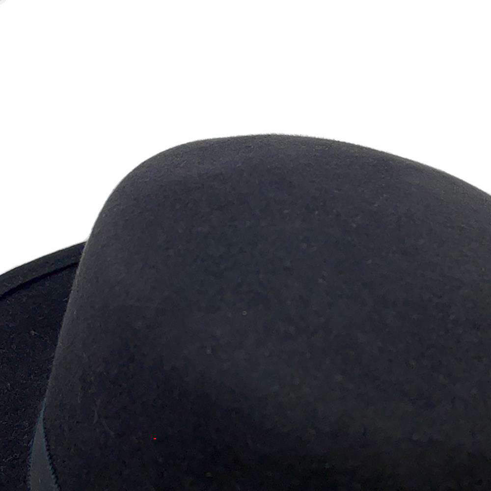 CHANEL Hat Ribbon Size M Black Rabbit100%