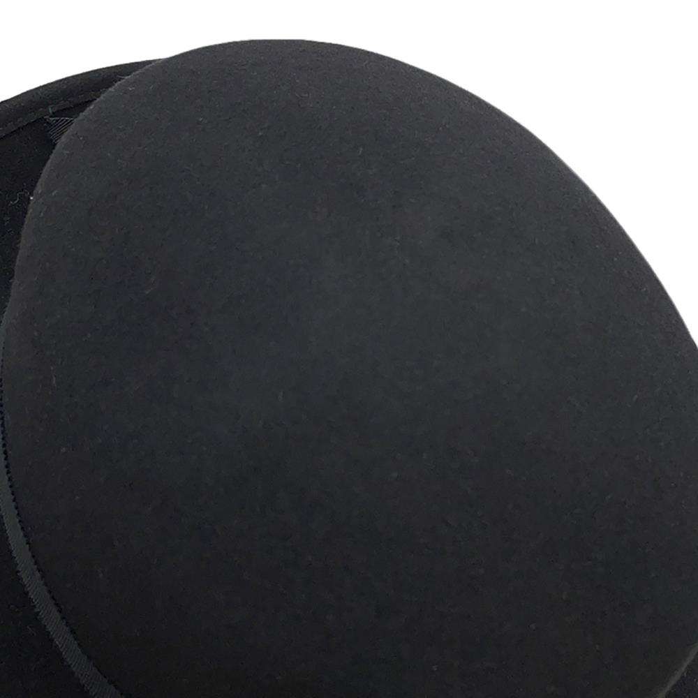 CHANEL Hat Ribbon Size M Black Rabbit100%