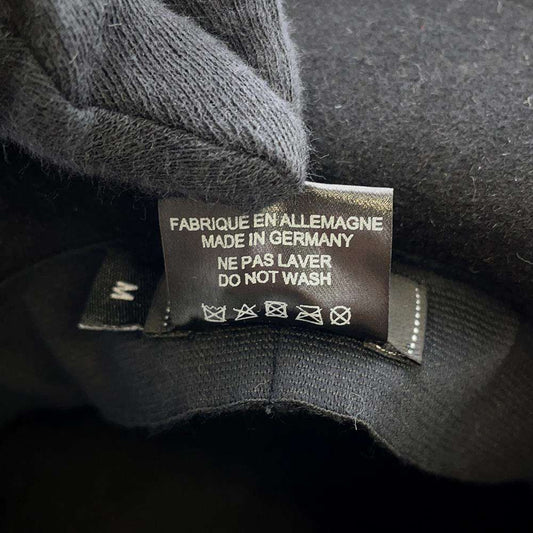 CHANEL Hat Ribbon Size M Black Rabbit100%