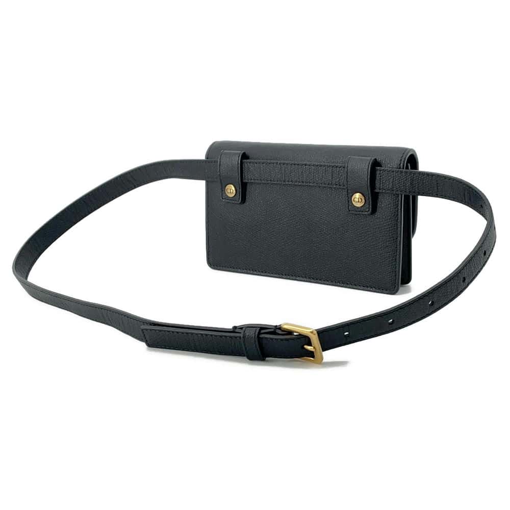 Dior Saddle Waist Bag Black Leather