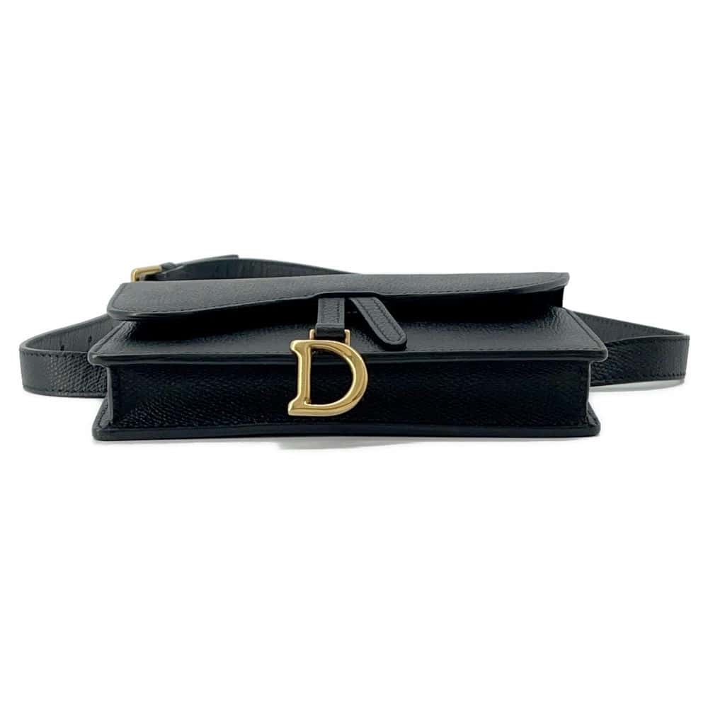 Dior Saddle Waist Bag Black Leather