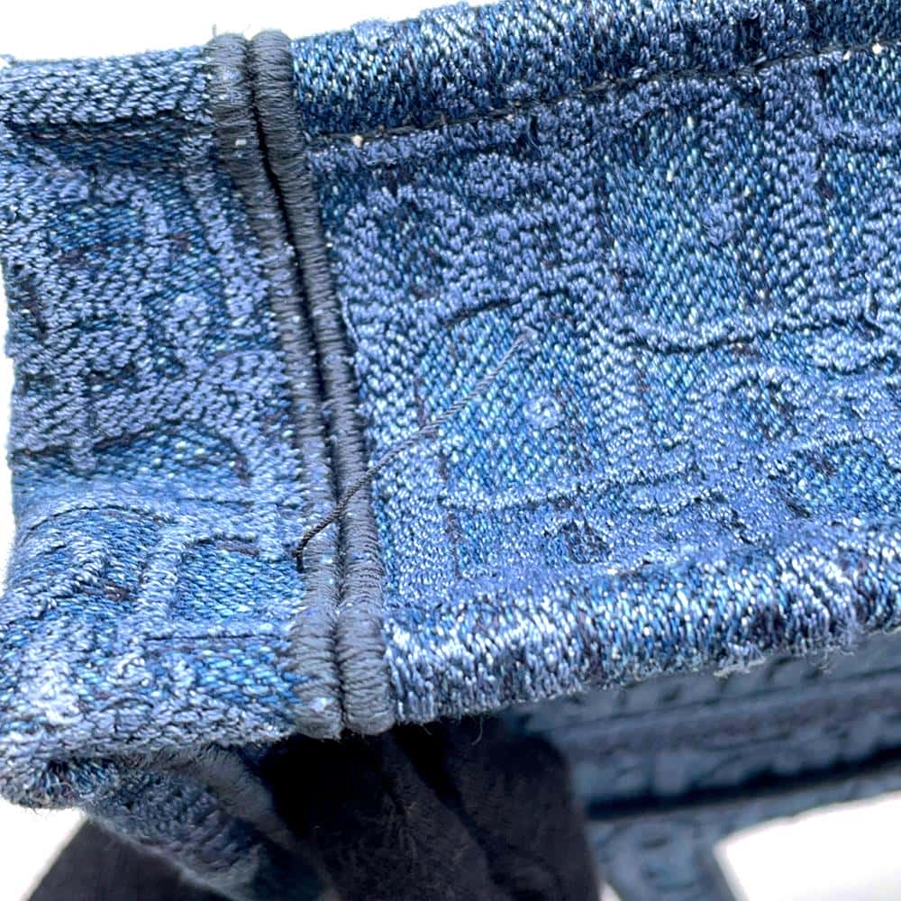 Dior Oblique Denim Book Tote Blue Canvas Size Mini