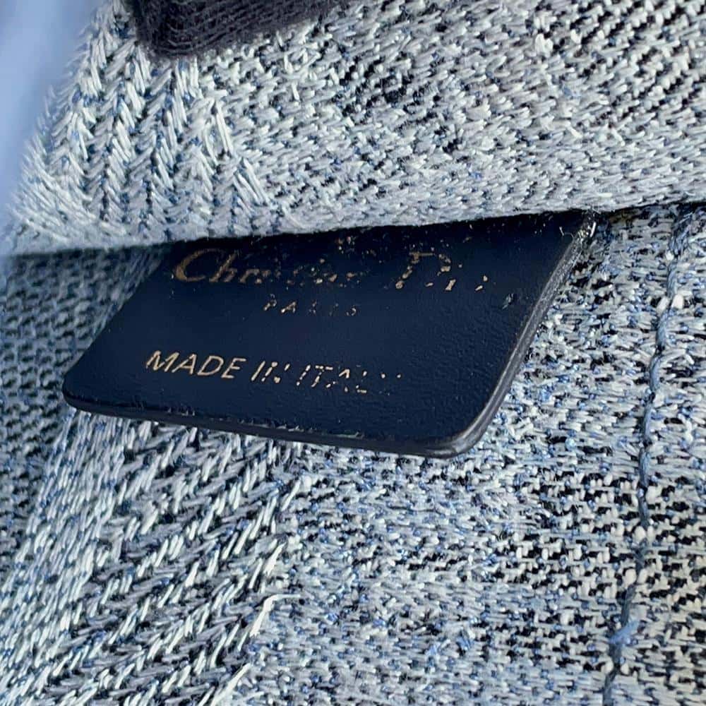 Dior Oblique Denim Book Tote Blue Canvas Size Mini