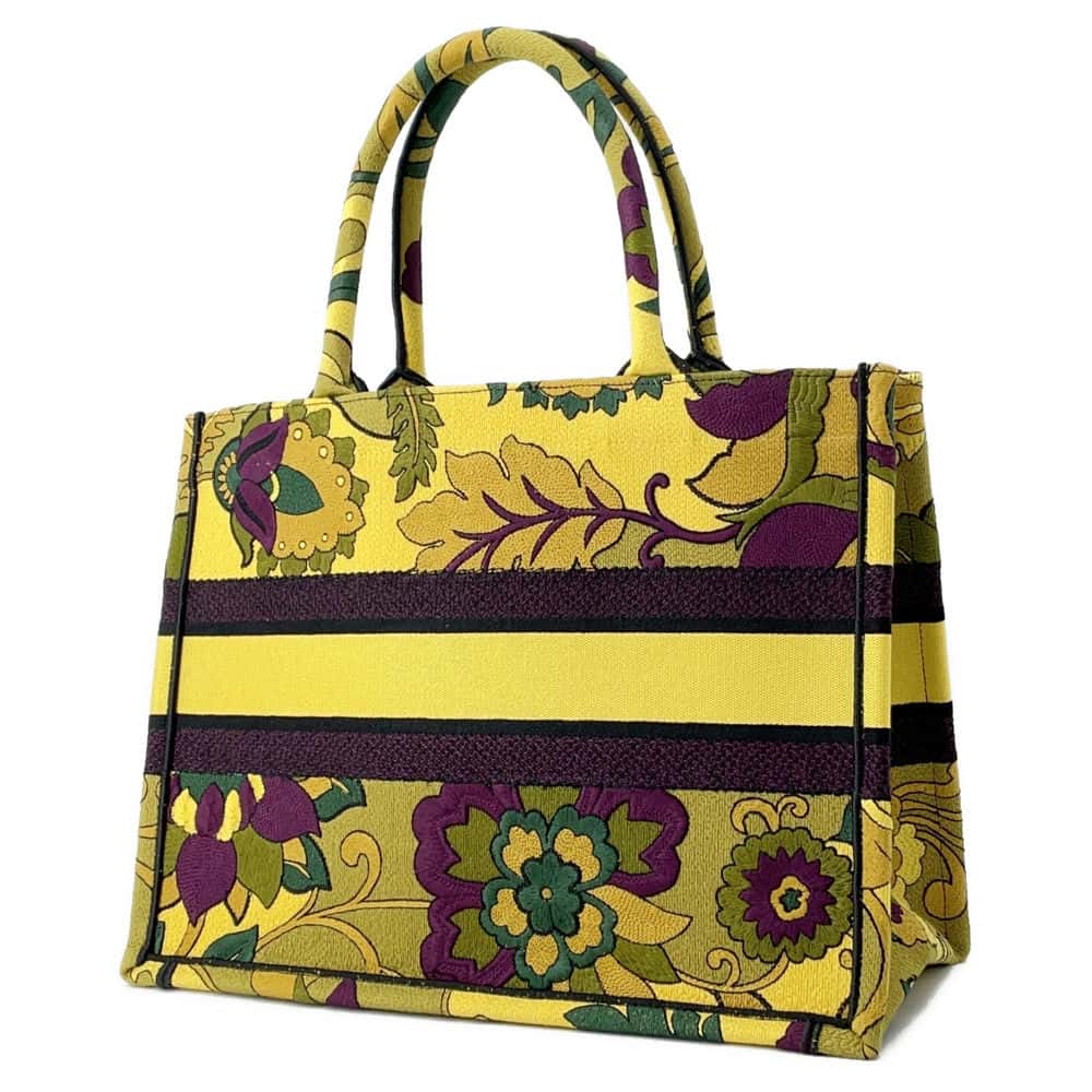 Dior Book tote Yellow/Multicolor Canvas Size Medium
