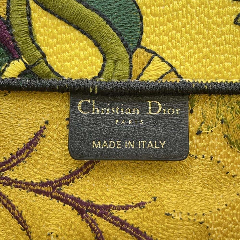 Dior Book tote Yellow/Multicolor Canvas Size Medium