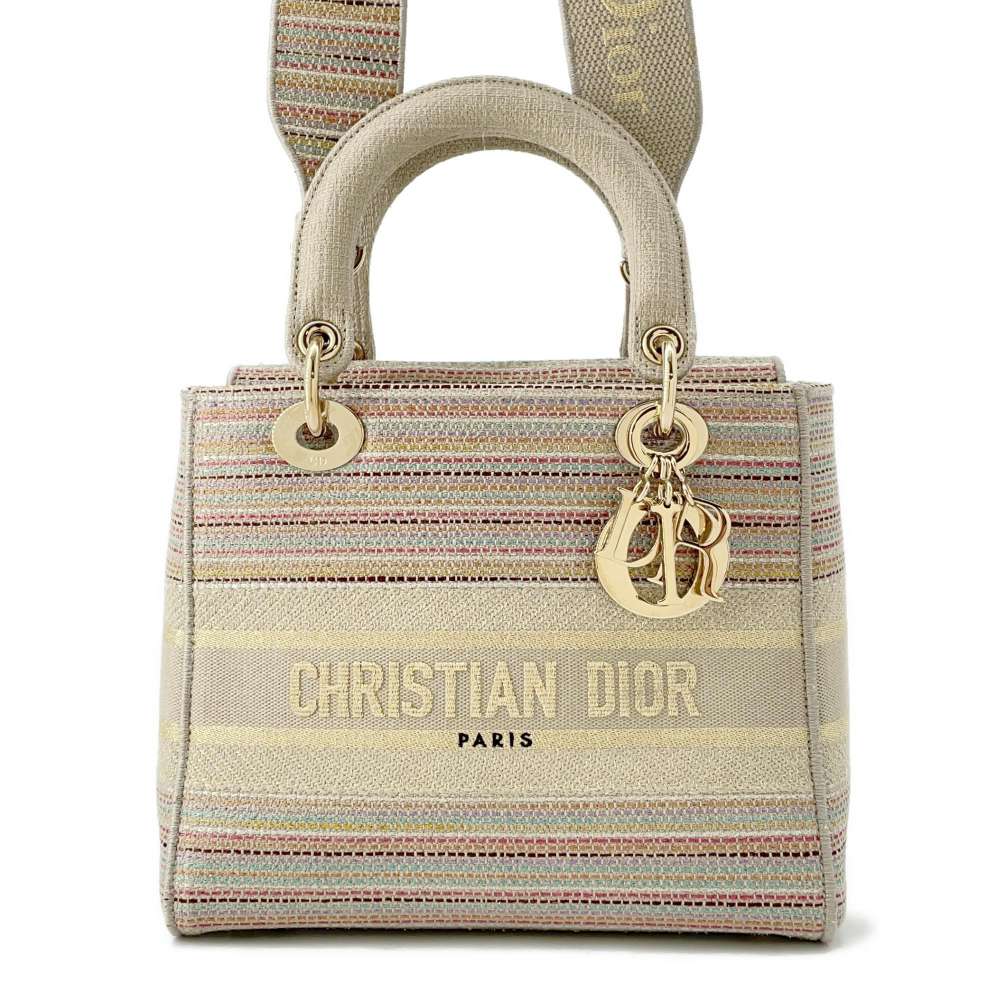 Dior Lady D-LITE 2wayBag Beige/Multicolor Canvas