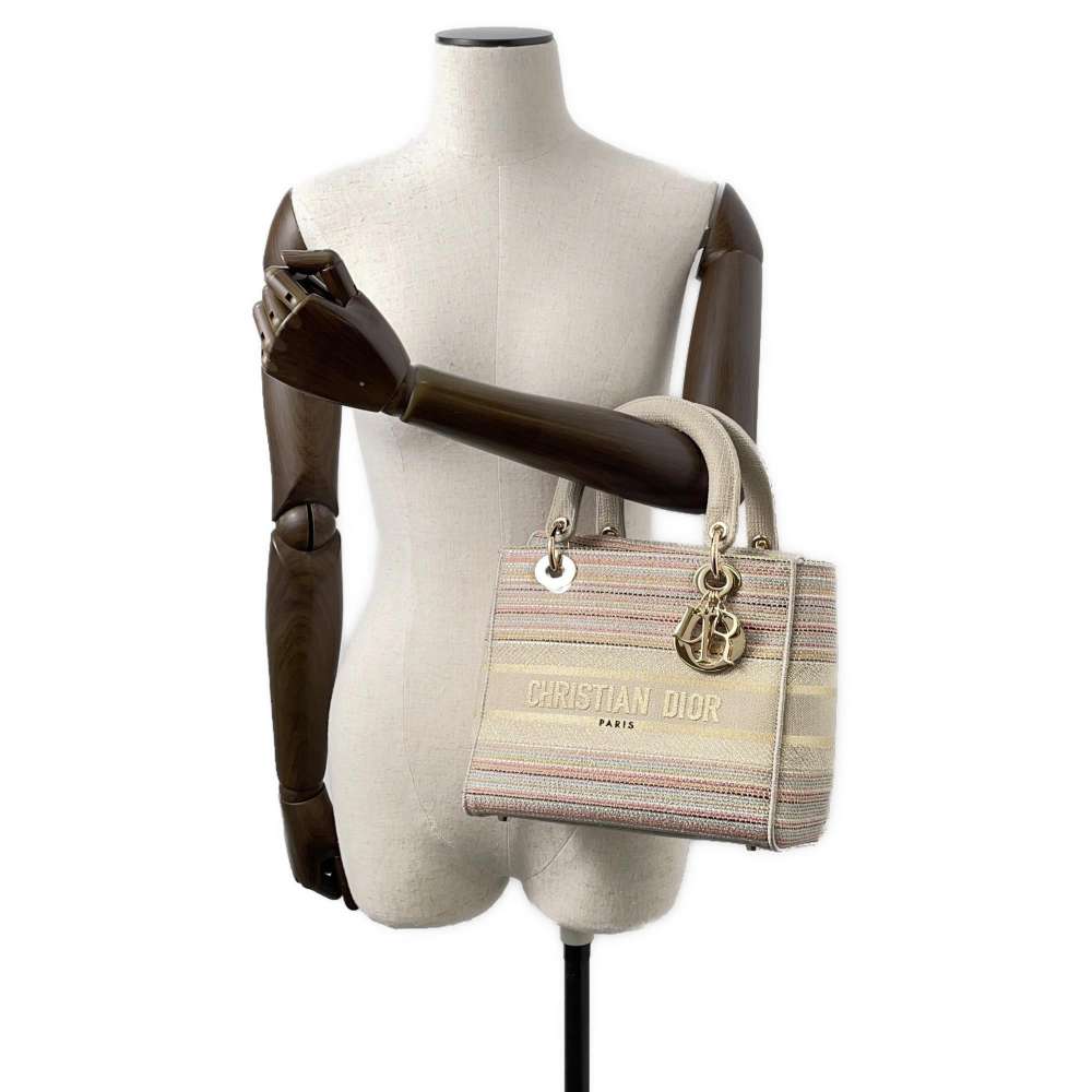Dior Lady D-LITE 2wayBag Beige/Multicolor Canvas