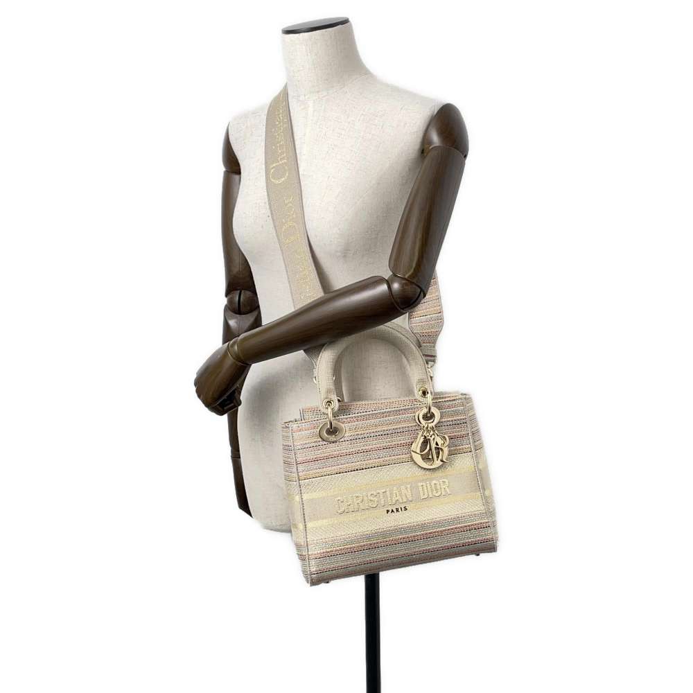 Dior Lady D-LITE 2wayBag Beige/Multicolor Canvas
