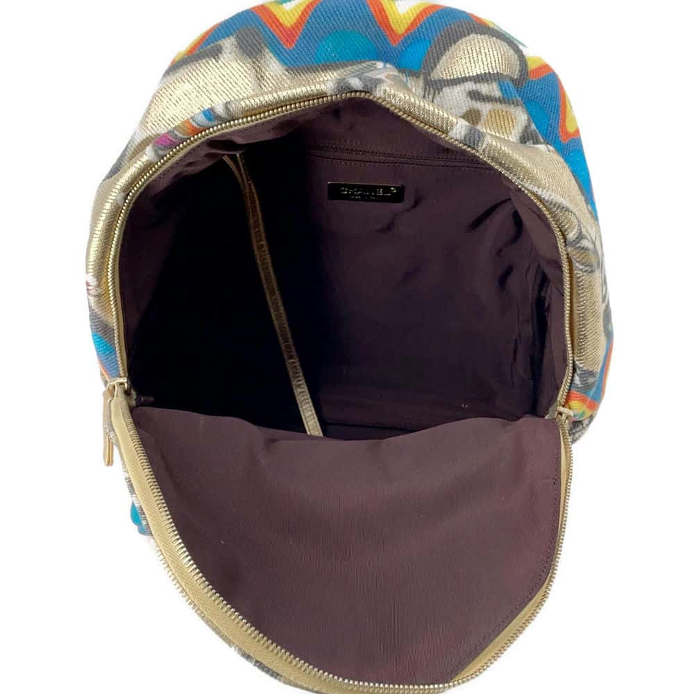 CHANEL CC Logo Graffiti Backpack Gold/Multicolor AS0867 Canvas Leather