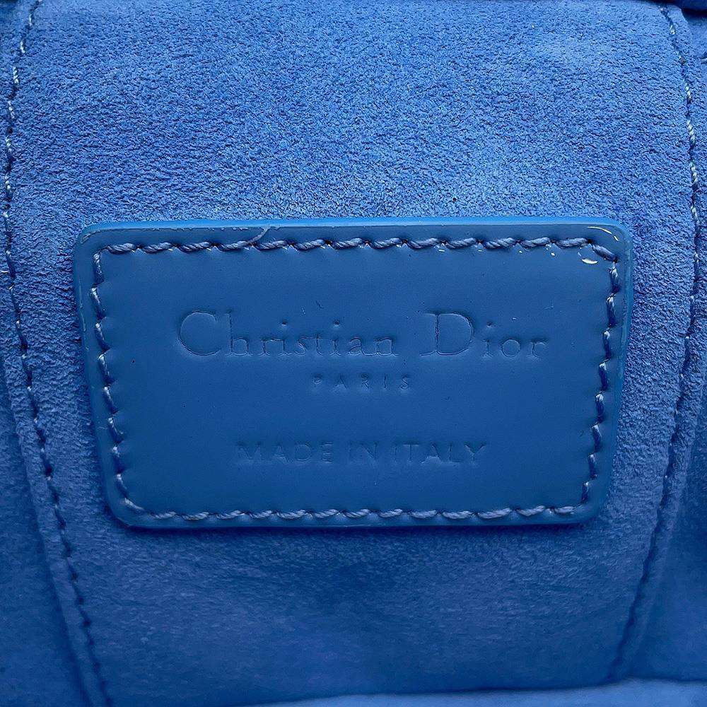 Dior Lady Dior Vanity 2way Bag Light Blue S0935OWCB Patent Leather Size micro