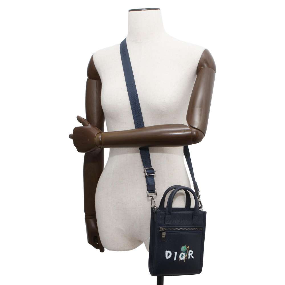 Dior Safari North South Tote Bag OTANI WORK SHOPCollaboration Navy 2ESWS017DRY Leather Size Mini