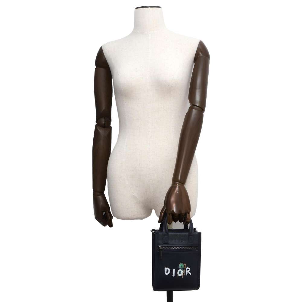 Dior Safari North South Tote Bag OTANI WORK SHOPCollaboration Navy 2ESWS017DRY Leather Size Mini