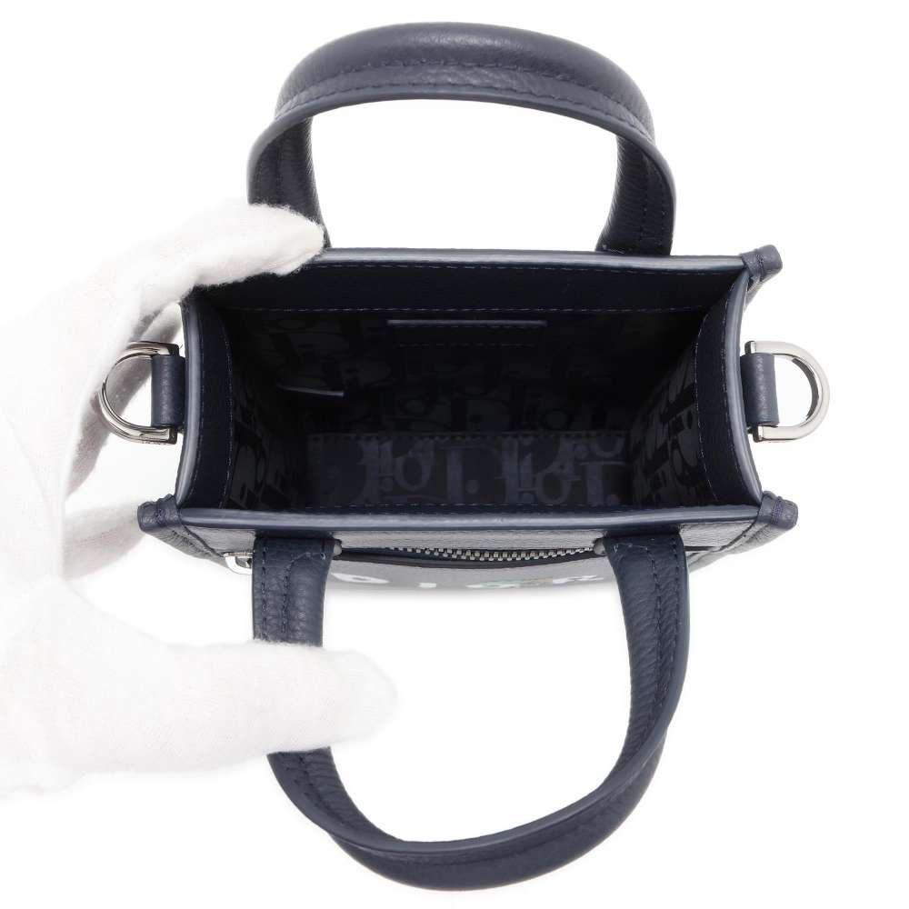 Dior Safari North South Tote Bag OTANI WORK SHOPCollaboration Navy 2ESWS017DRY Leather Size Mini