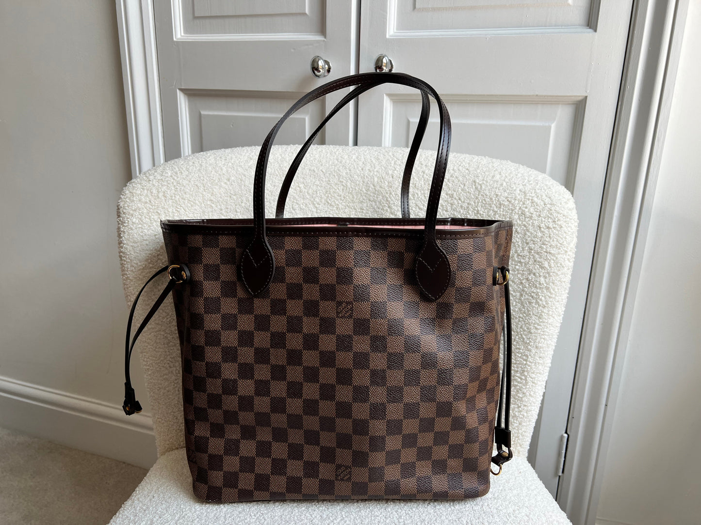 Louis Vuitton Neverfull MM Damier Ebene Rose Ballerine (RRP £1430)