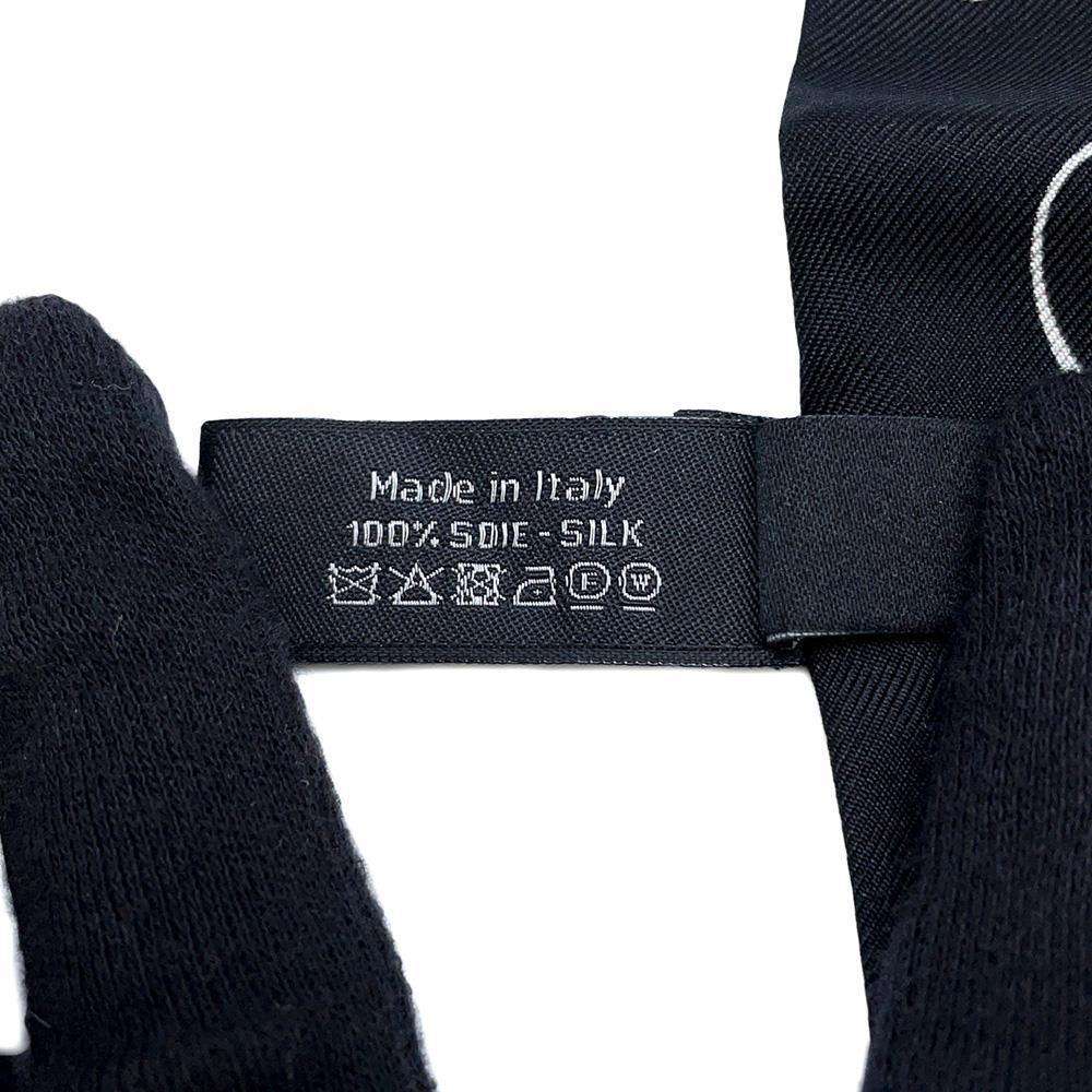 CHANEL Scarf logo design Beige/Black Silk100%