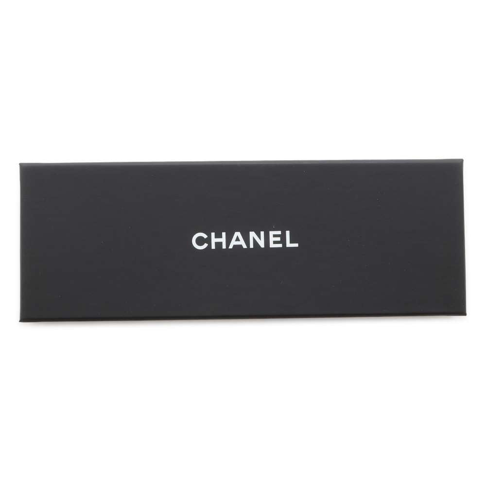 CHANEL Scarf logo design Beige/Black Silk100%