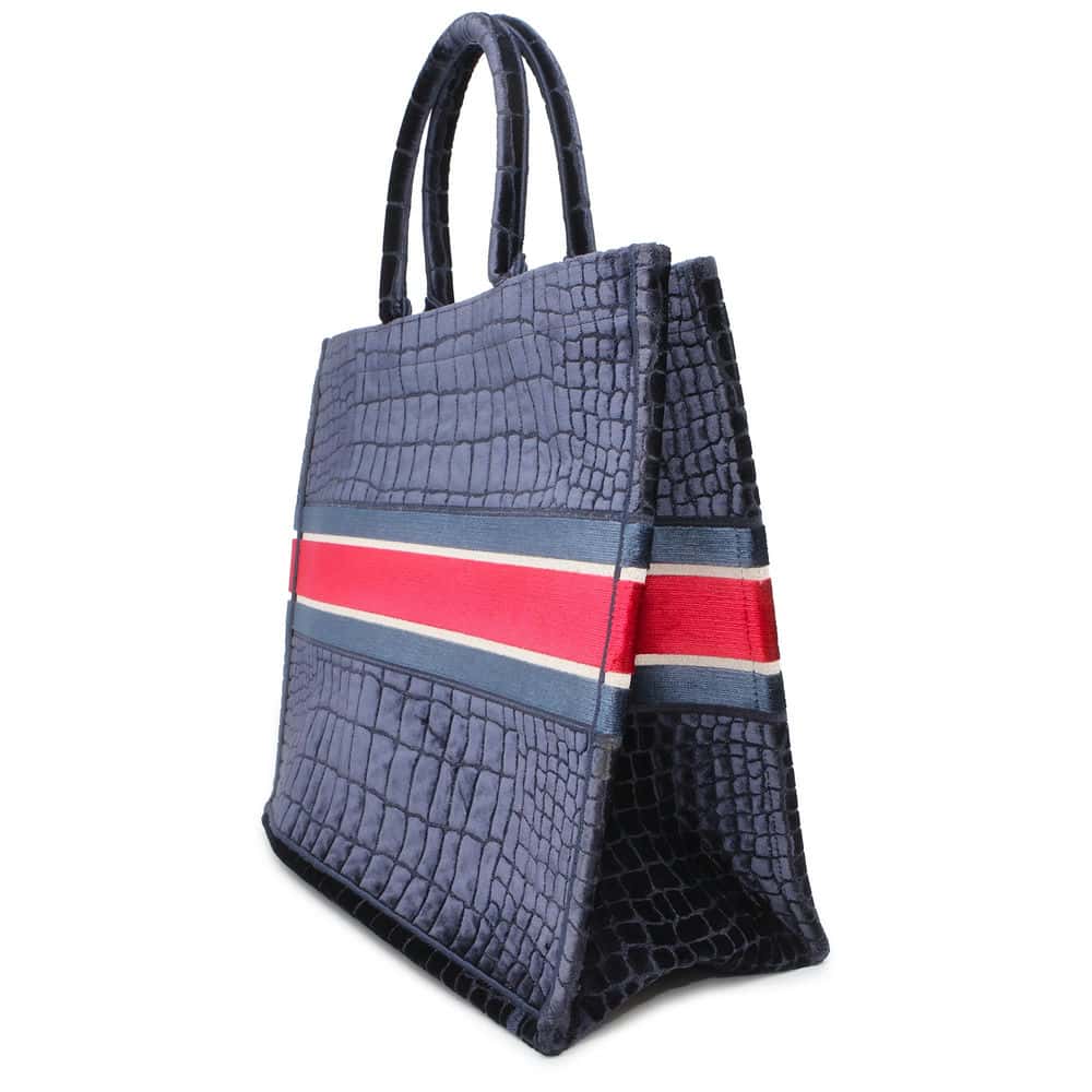 Dior Book tote Navy Velvet Size Large