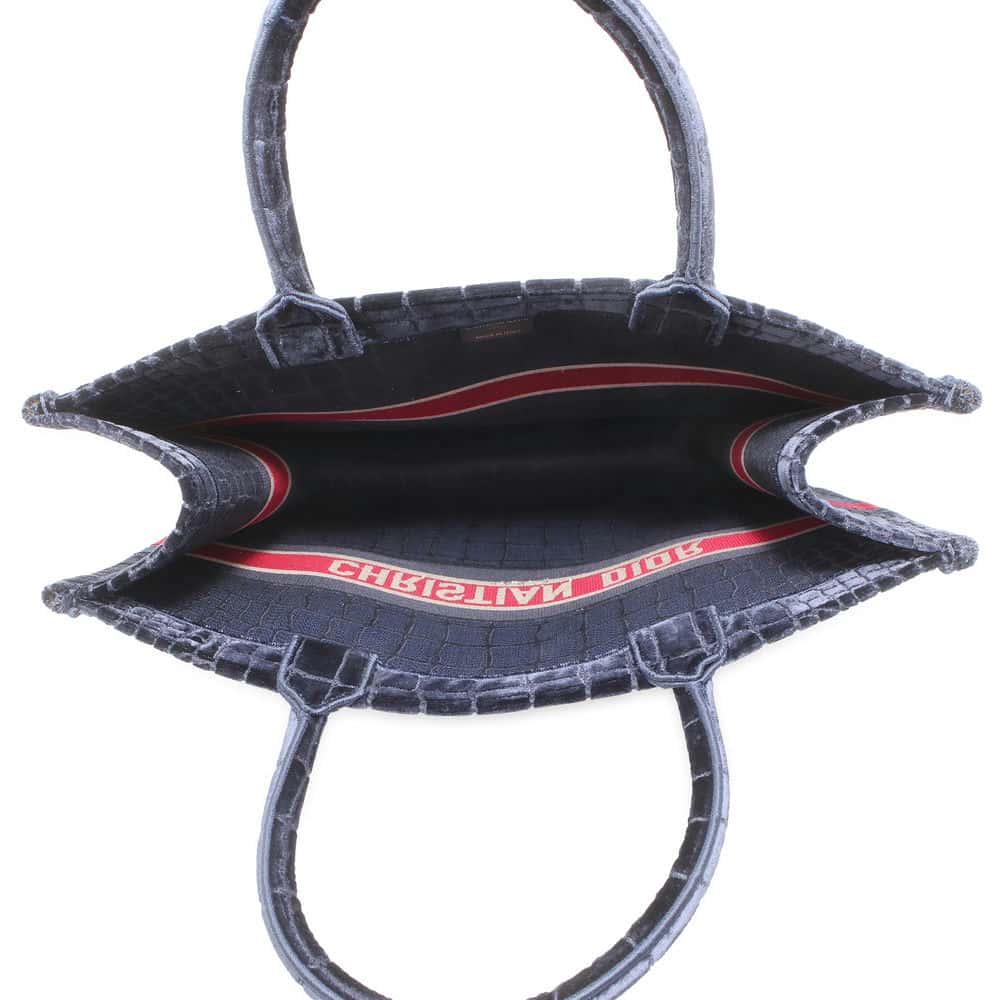 Dior Book tote Navy Velvet Size Large