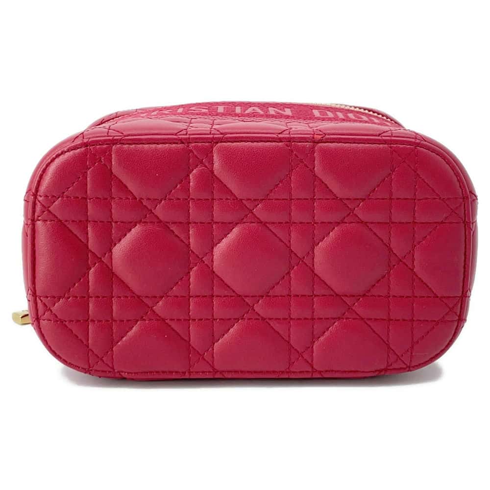 Dior Vanity bag Red S5488UNTR Lambskin Size Small