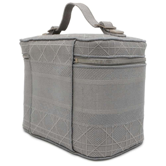 Dior Cannage Embroidery Travel Vanity Bag Light Gray S5480VREY Canvas
